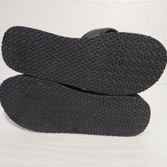 The NORTH FACE Women’s Size 9.5 Base Camp Wedge Flip Flops Sandals Logo Black - Picture 3 of 9